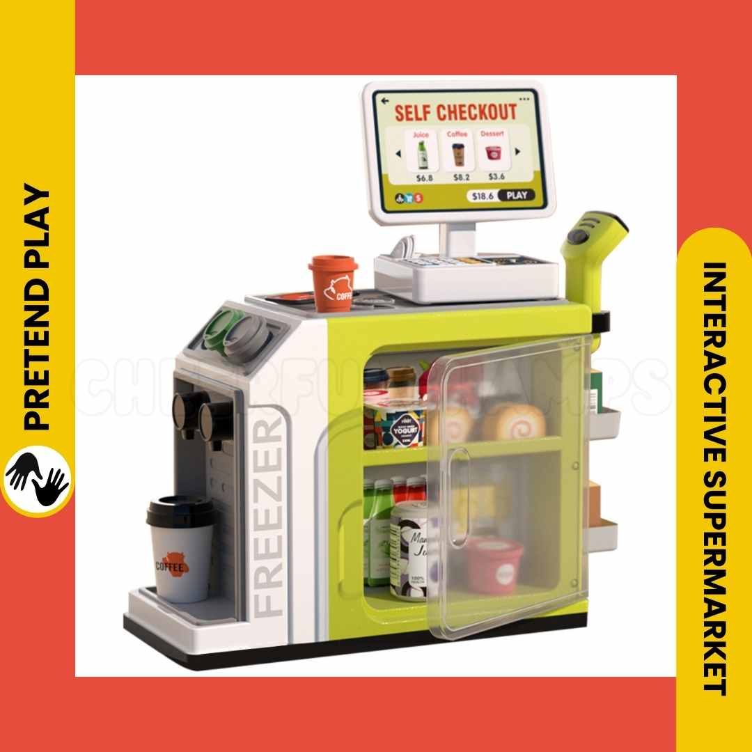 47-Piece Supermarket Set Best Educational 3-in-1 Pretend Play