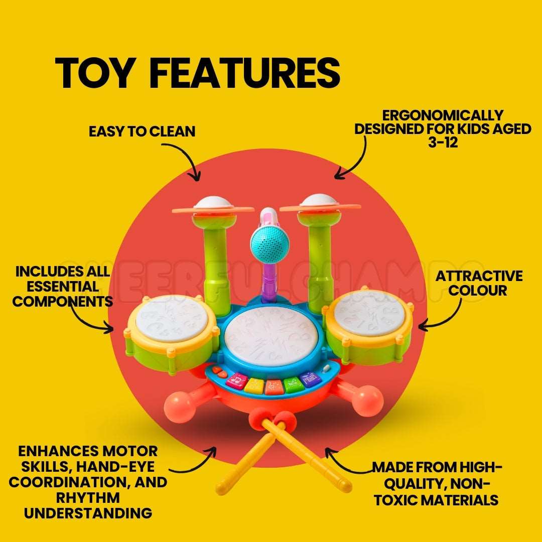 Interactive Musical Drum Set for Children | Suitable for 1 - 5 Years old.