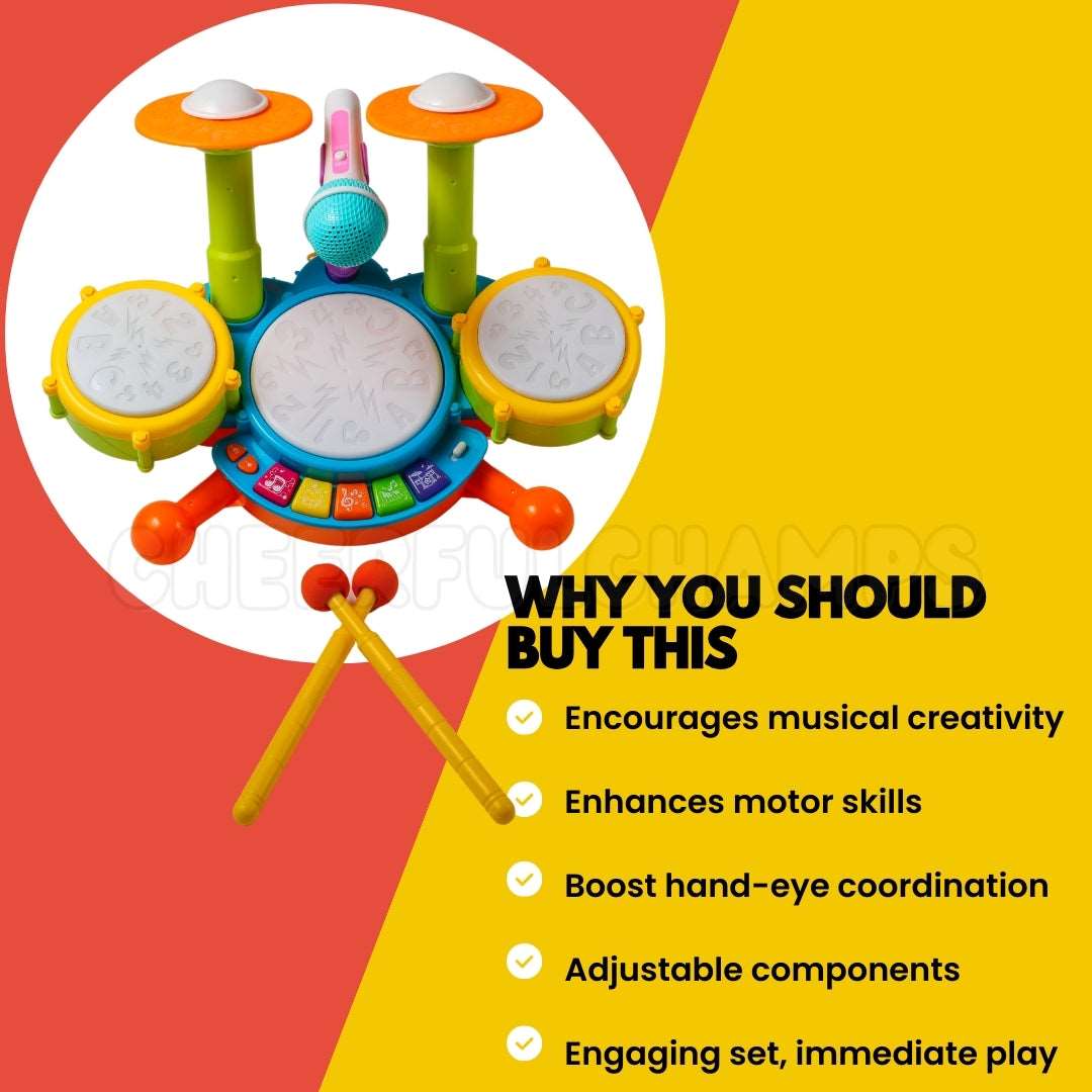 Interactive Musical Drum Set for Children | Suitable for 1 - 5 Years old.