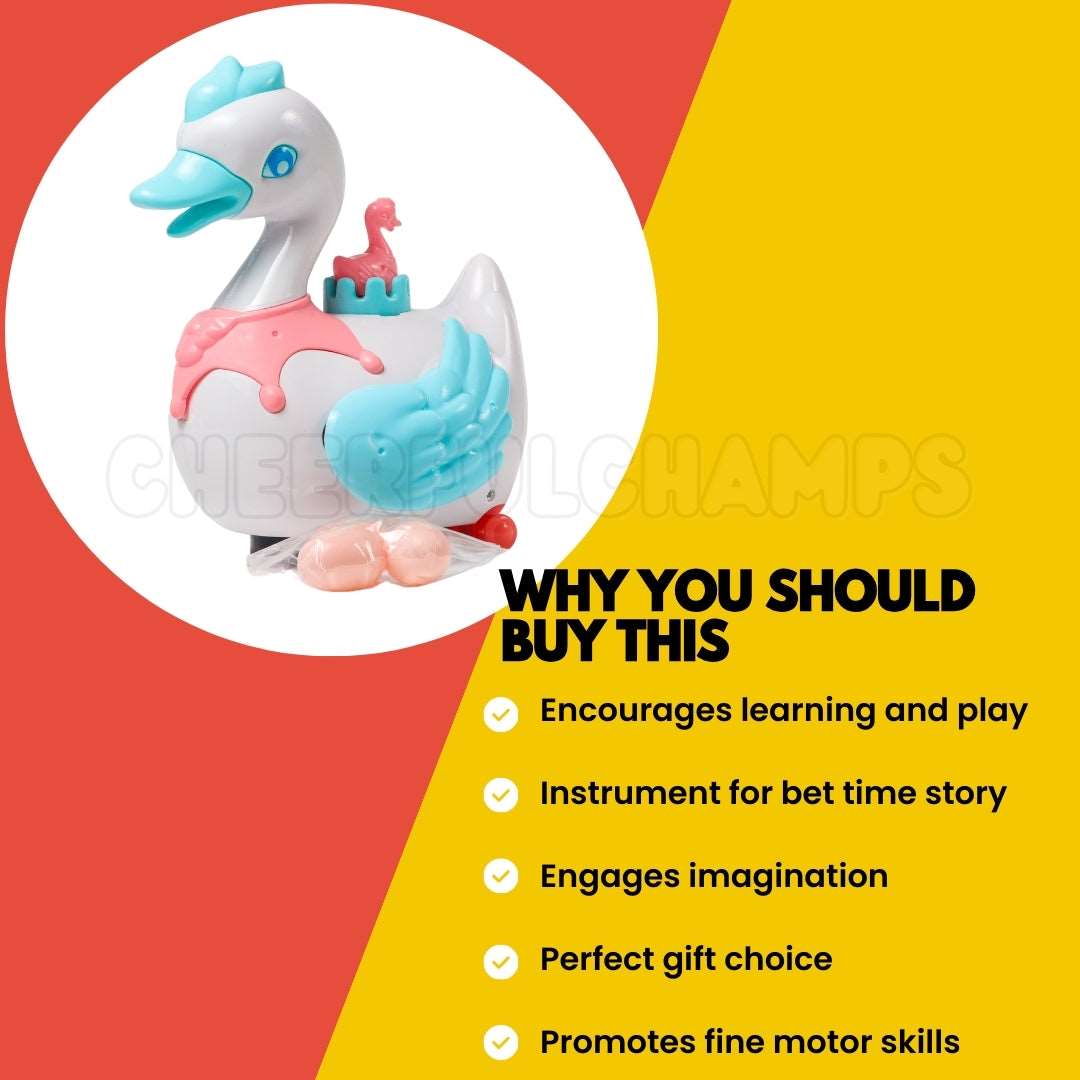Interactive Egg Laying Swan Musical Toy with Lights and Music