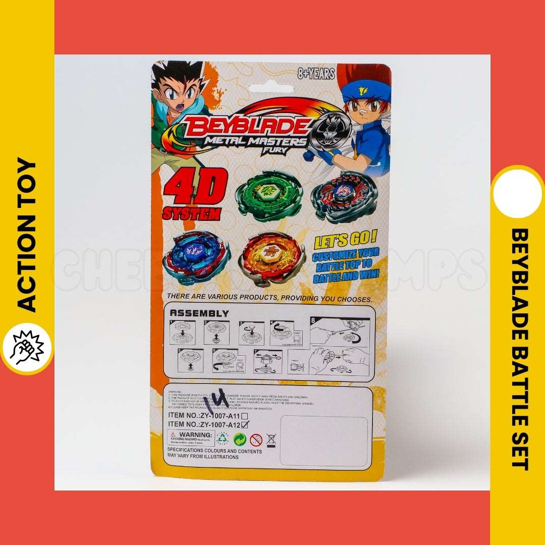 Beyblade Battle Set – 4 Spinning Tops and Handle Launcher