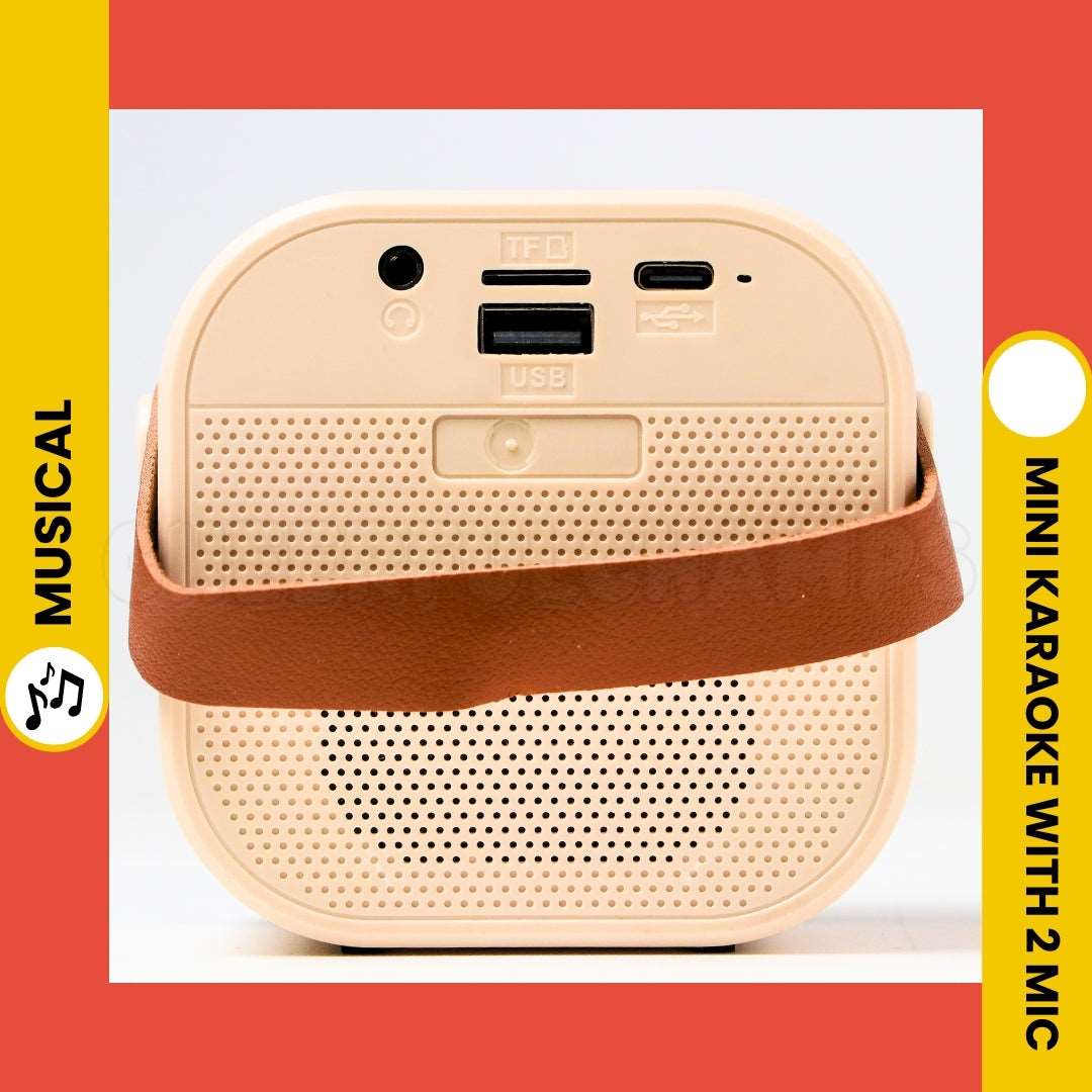 Mini Karaoke Machine - Bluetooth, Lights, Magic Voice | With 2 Microphone