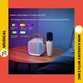 Mini Karaoke Machine - Bluetooth, Lights, Magic Voice | With 2 Microphone
