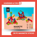 Magnetic Building Sticks For Kids Ages 3 and up (36-Piece Set)